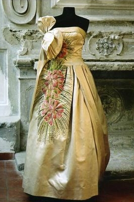 Silk evening gown, 1951