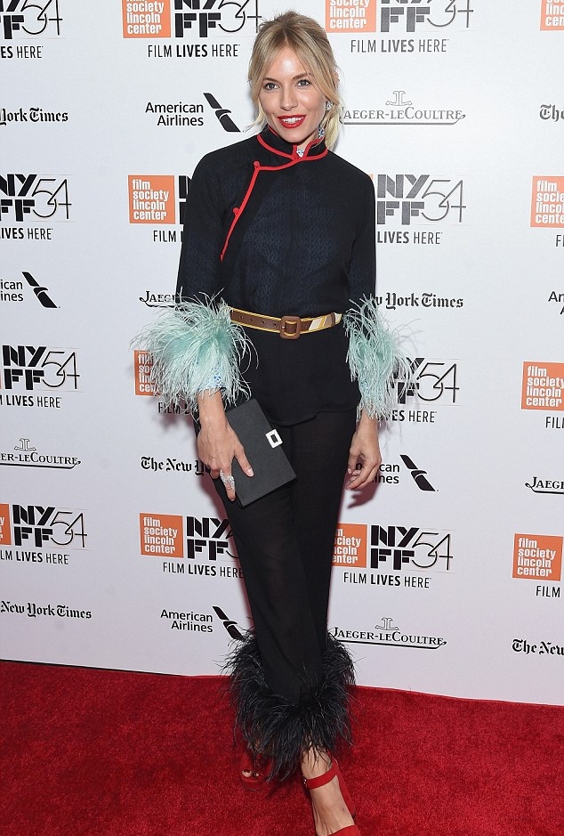 Yes to your feathery accents, and altogether sartorial fabulousness right here, Sienna. Photo: Getty Images. 