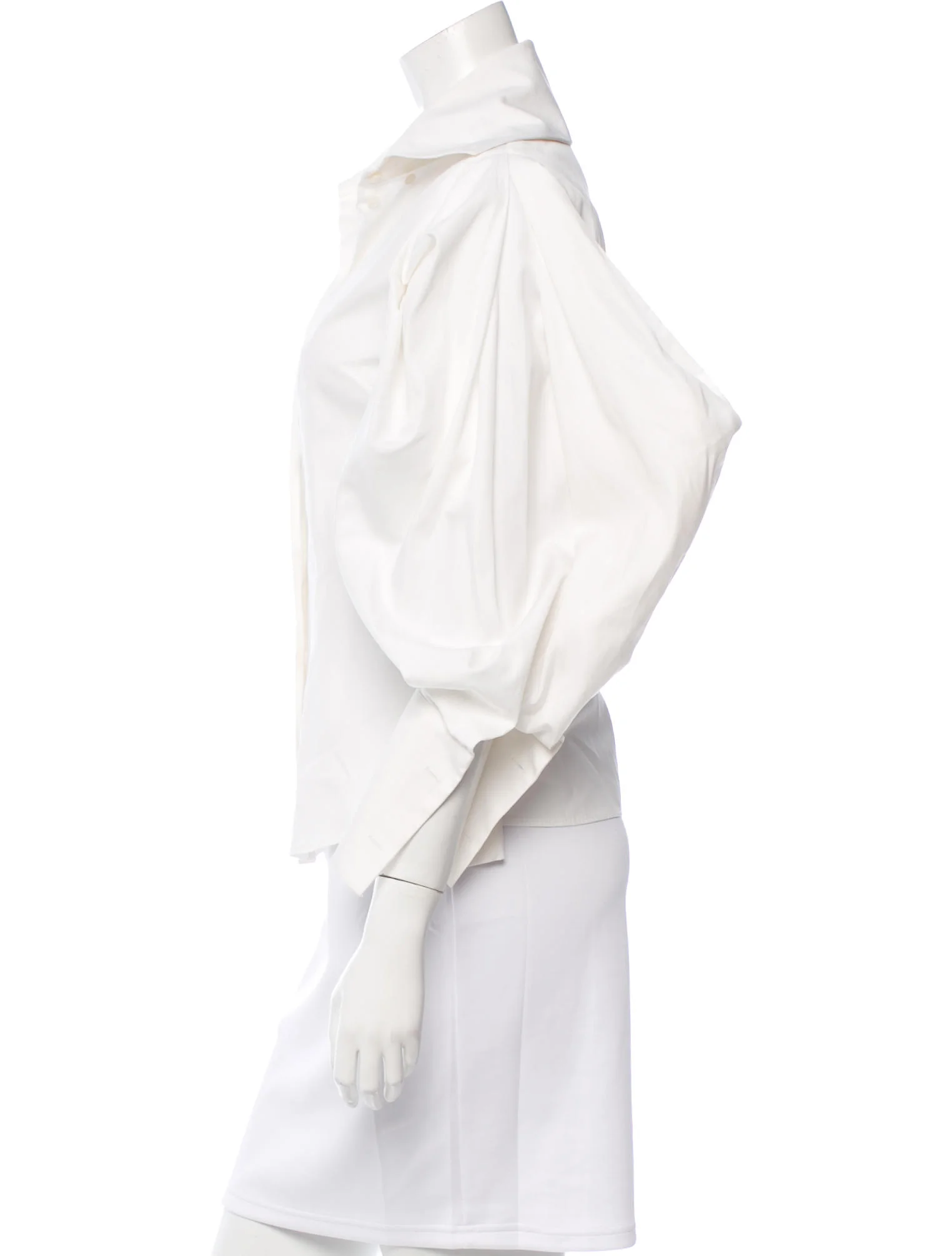 Alexander McQueen Pleat-Accented Button-Up Top via The RealReal