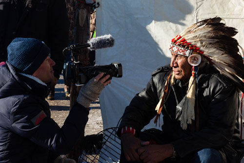 Chief Arvol Looking Horse, spiritual leader of the Lakota, Dakota, and Nakota Nations. Photograph by Joseph Zummo via YES! Magazine.