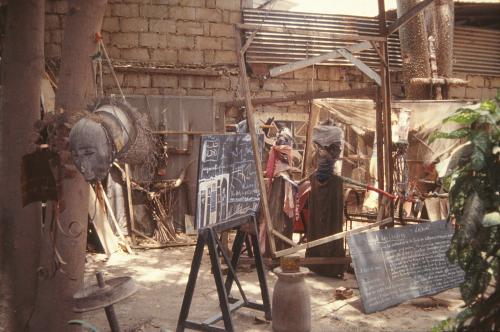Objects in the artist;s courtyard, 1992, in Dakar, Senegal. Photograph: Clémentine Deliss