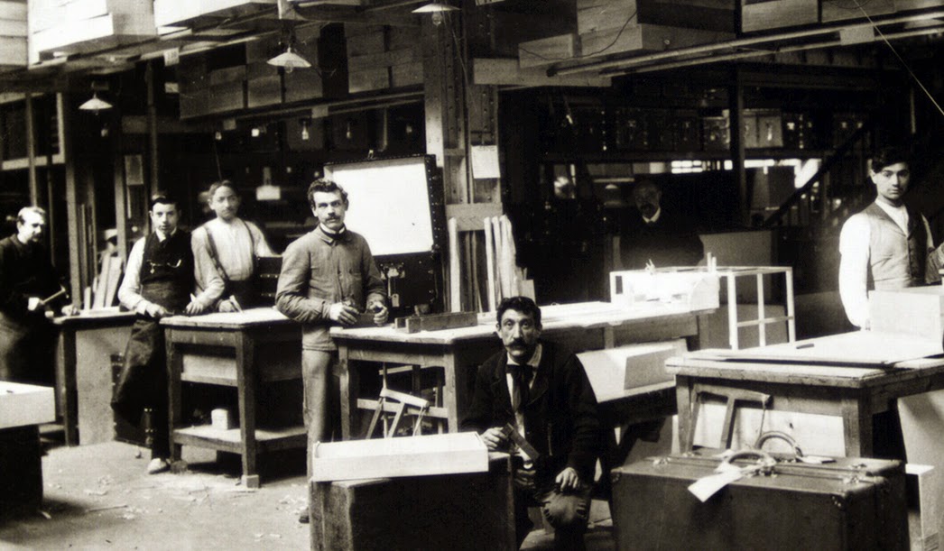 Craftsmen at Louis Vuitton circa the mid 1800s. Photographer unknown.