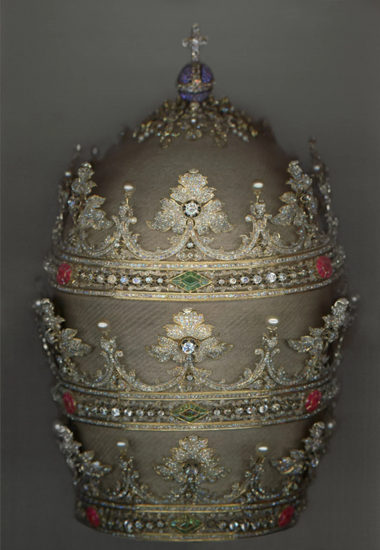 Tiara of Pius IX (r. 1846–78), 1854. German and Spanish. Courtesy of the Collection of the Office of Liturgical Celebrations of the Supreme Pontiff, Papal Sacristy, Vatican City. Digital composite scan by Katerina Jebb viaThe Met