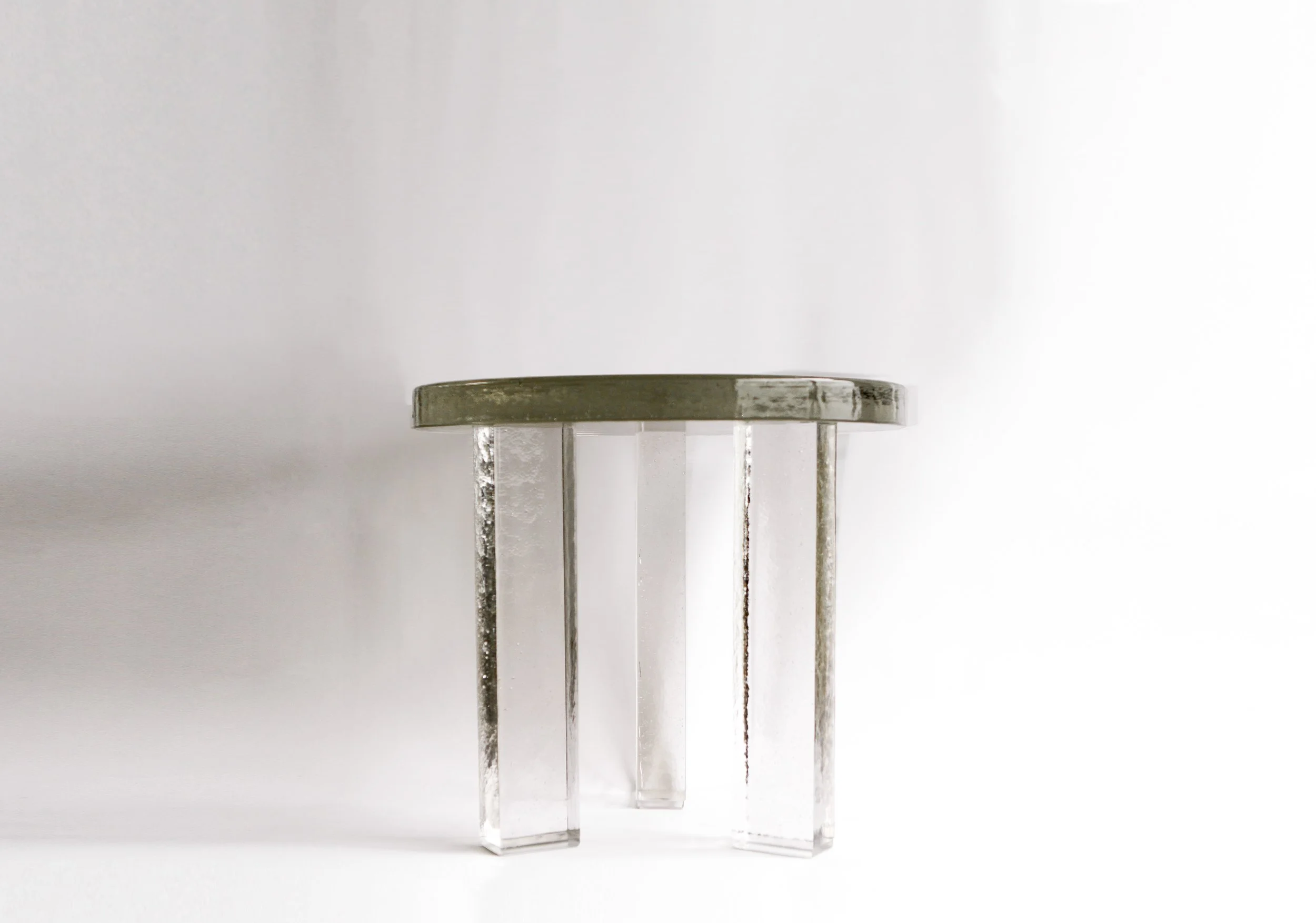 SEEDED GLASS SIDE TABLE