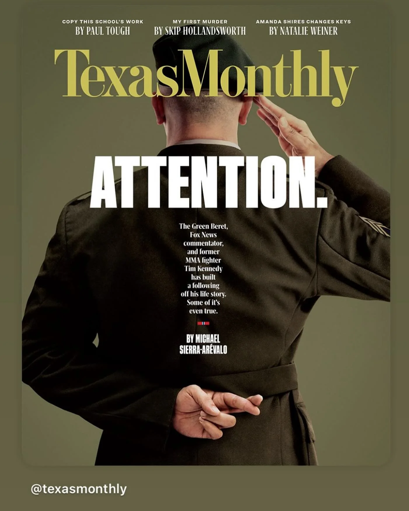 Tim Kennedy, the popular manosphere influencer, has built a career on his reputation as an MMA fighter and a Green Beret. But his dodgy relationship to the truth could bring it all crashing down.

My article, &ldquo;The Green Beret Who Couldn&rsquo;t