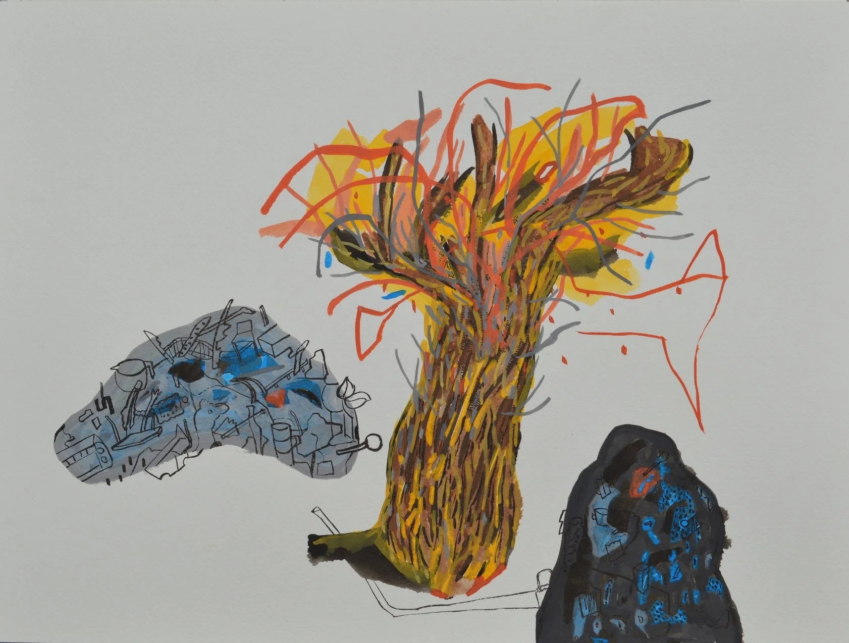 9 RUCHIKA WASON SINGH, Rhapsody of Urban Living V, Sumie Ink and Gouache on Paper, 30 cms x 41 cms, 2016.JPG