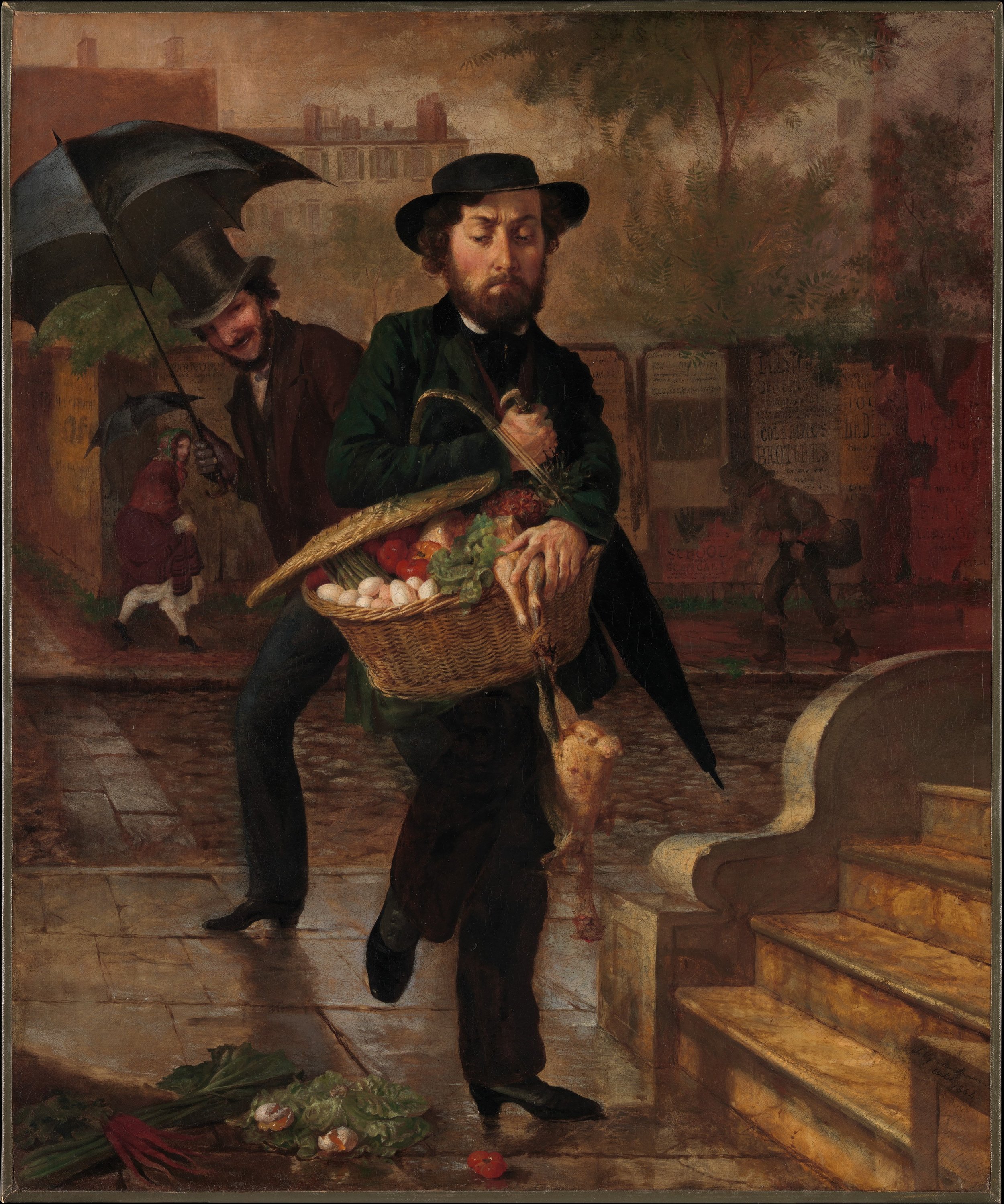Lilly Martin Spencer (1822–1902)
Young Husband: First Marketing, 1854
American,
Oil on canvas; 29 1/2 x 24 3/4 in. (74.9 x 62.9 cm)
The Metropolitan Museum of Art, New York, Gift of Max N. Berry, 2015 (L.2011.74)
http://www.metmuseum.org/Collections/search-the-collections/21126