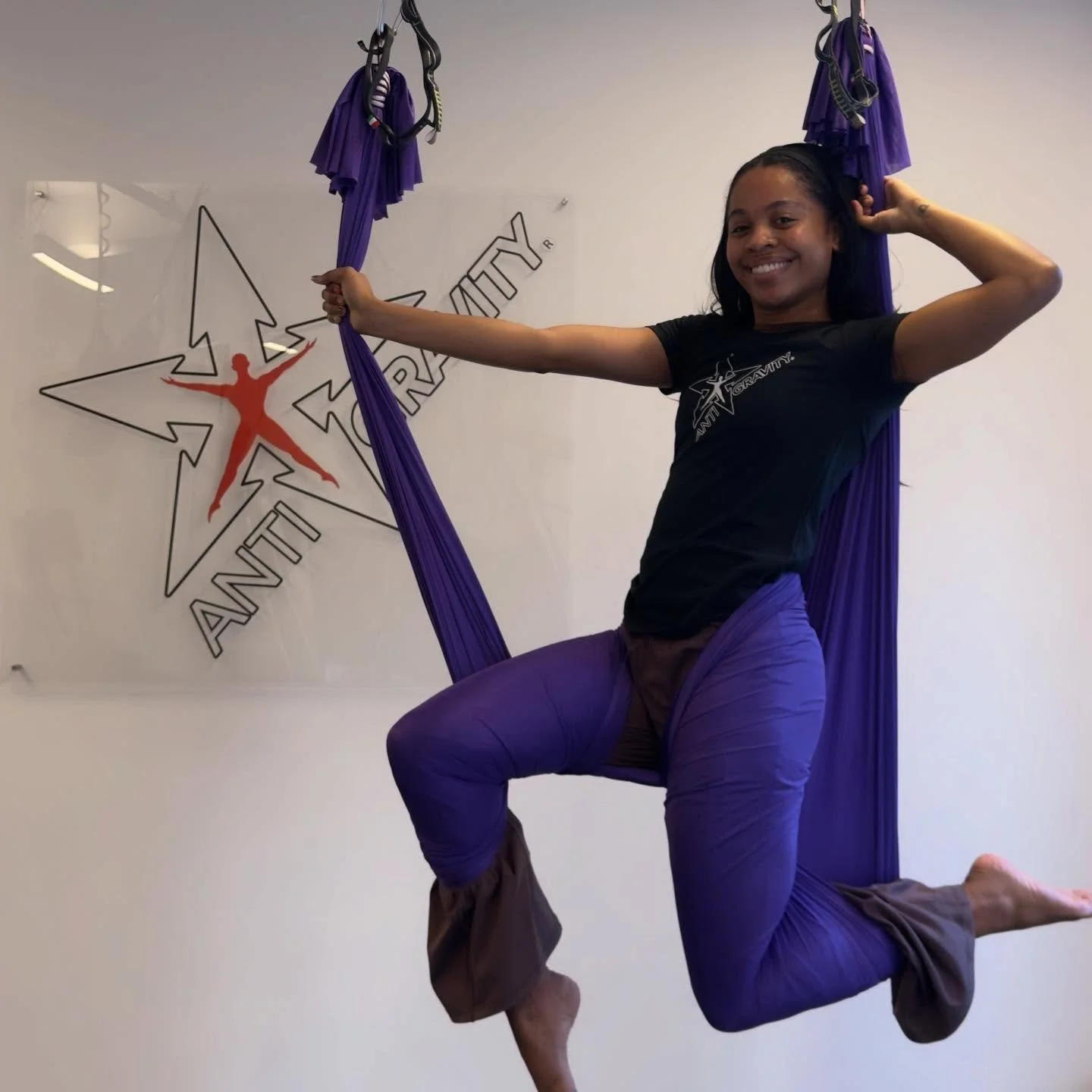 Have you met Mila?! She is a former cheerleader 📣 and our newest Certified AntiGravity&reg;️Instructor!!

&ldquo;I am passionate about art and mindfulness. as a school counselor I am constantly exploring ways to align the mind, body and soul. I love