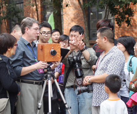 Ansen Seale on a cultural exchange in China with his slit scan camera 