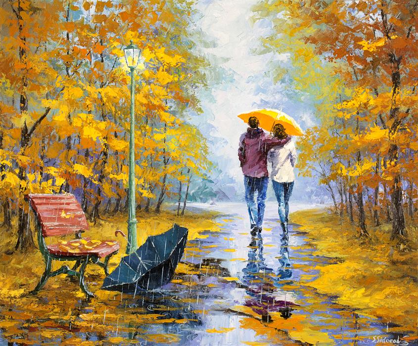 Forgotten Umbrella (20" x 24") by Stanislav Sidorov, oil painting