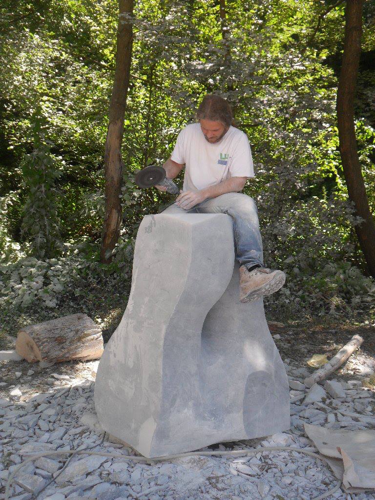 Ivan Markovic working on a sculpture