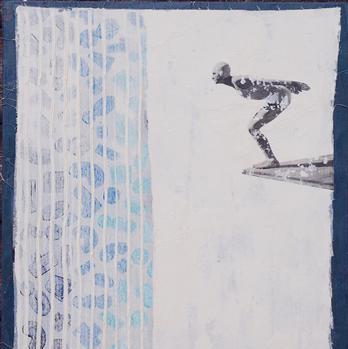 Immerse Yourself (48" x 24") by Leslie Morgan, mixed media artwork