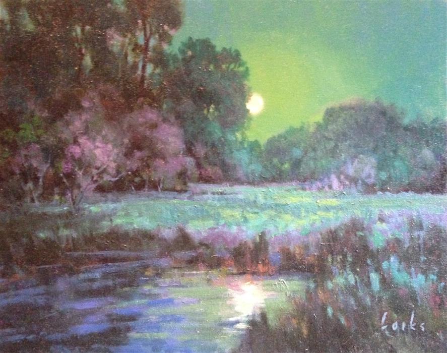 Midnight Moon (16" x 20") by David Forks, oil painting 