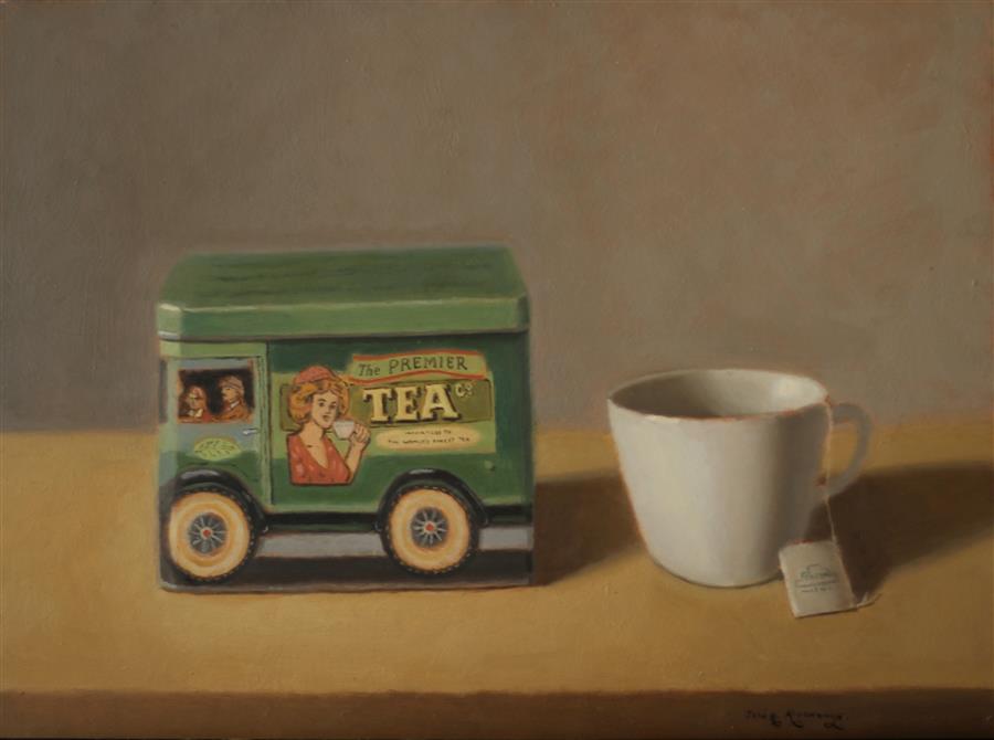Tea Time (12" x 16") by Jose H. Alvarenga, oil painting