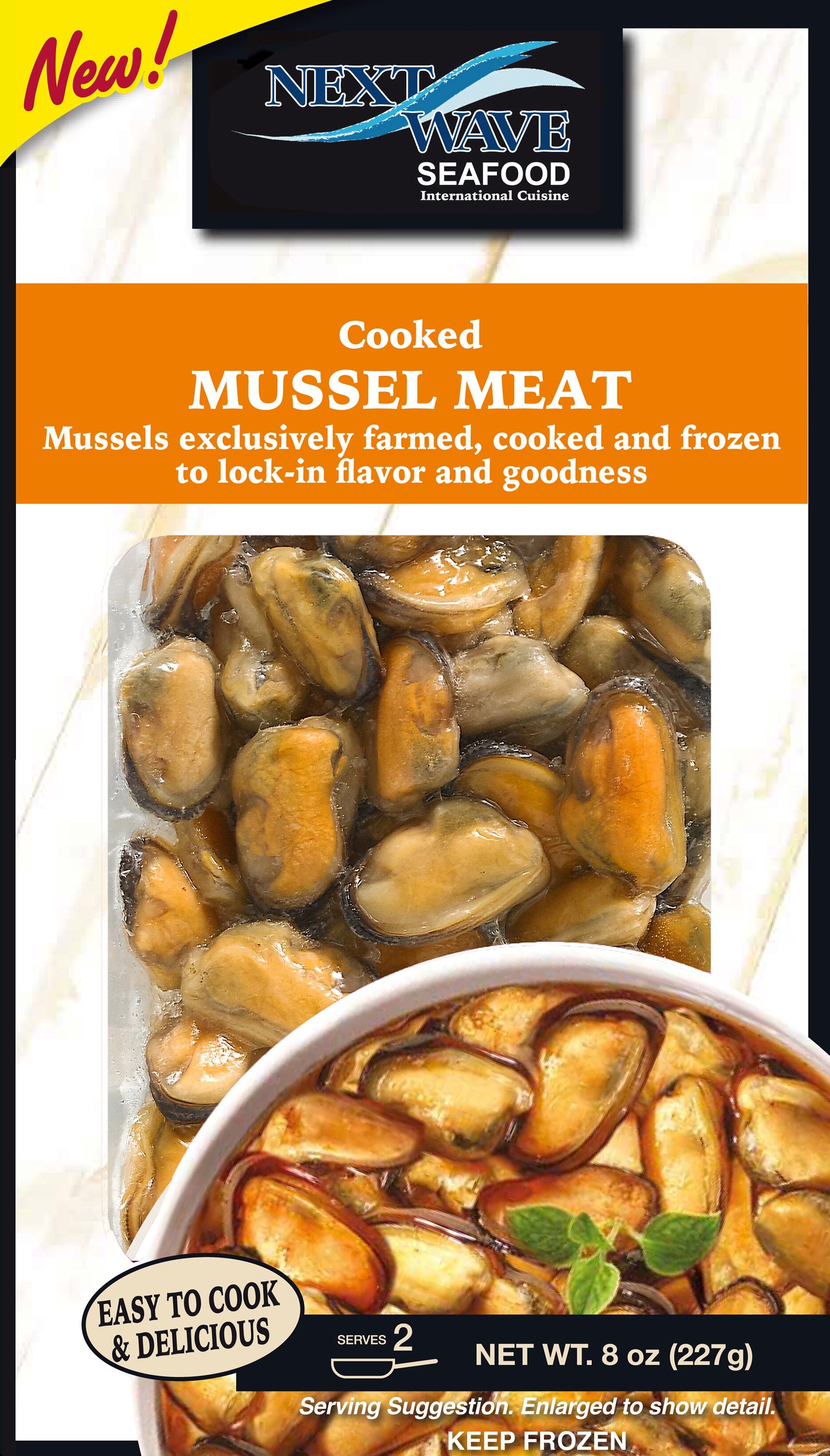 cooked mussel meat package