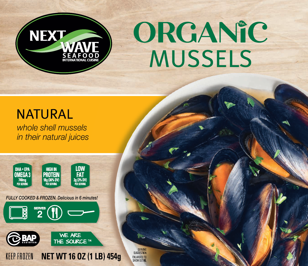 Organic natural mussels package