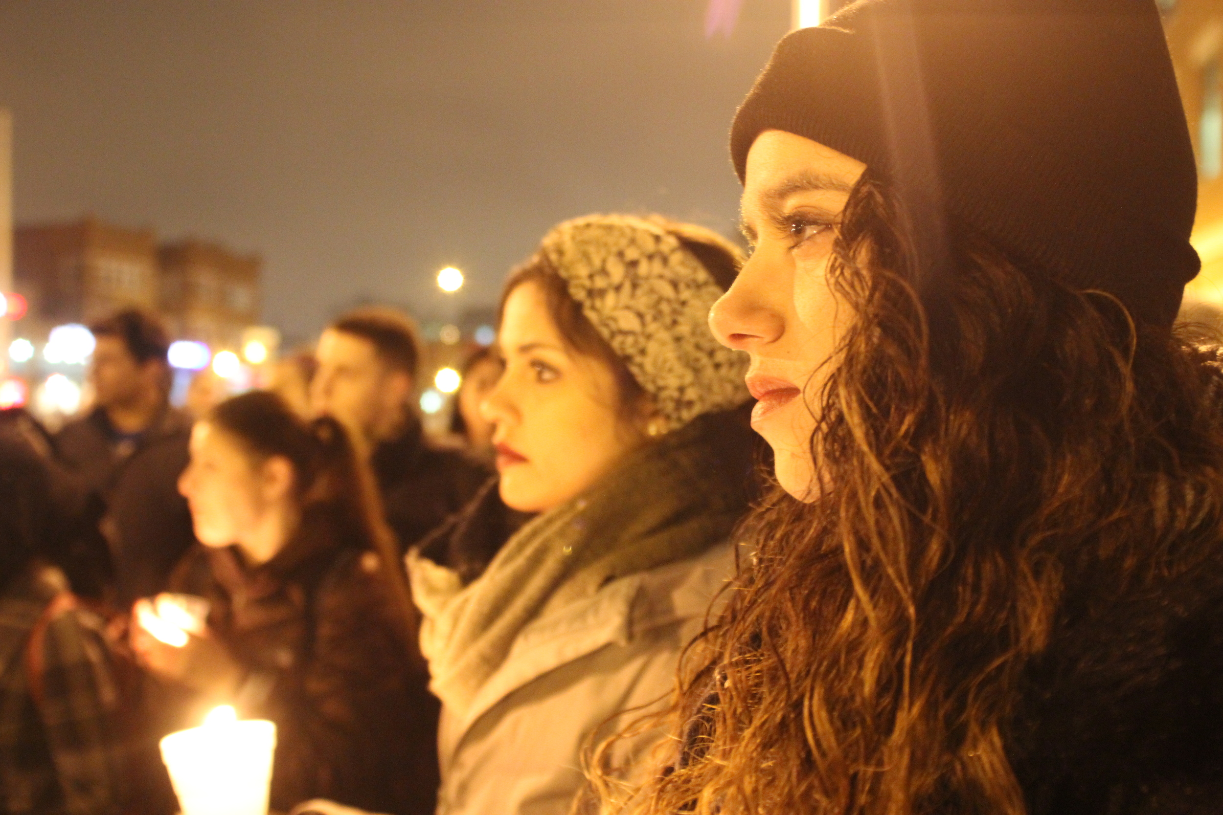   Students of The Ohio State University attend &nbsp; a candlelight vigil held for the three Muslim Americans, Deah Barakat, Yusor Abu-Salha and Razan Abu-Salha,&nbsp;murdered in Chapel Hill, North Carolina. February, 2015.  
