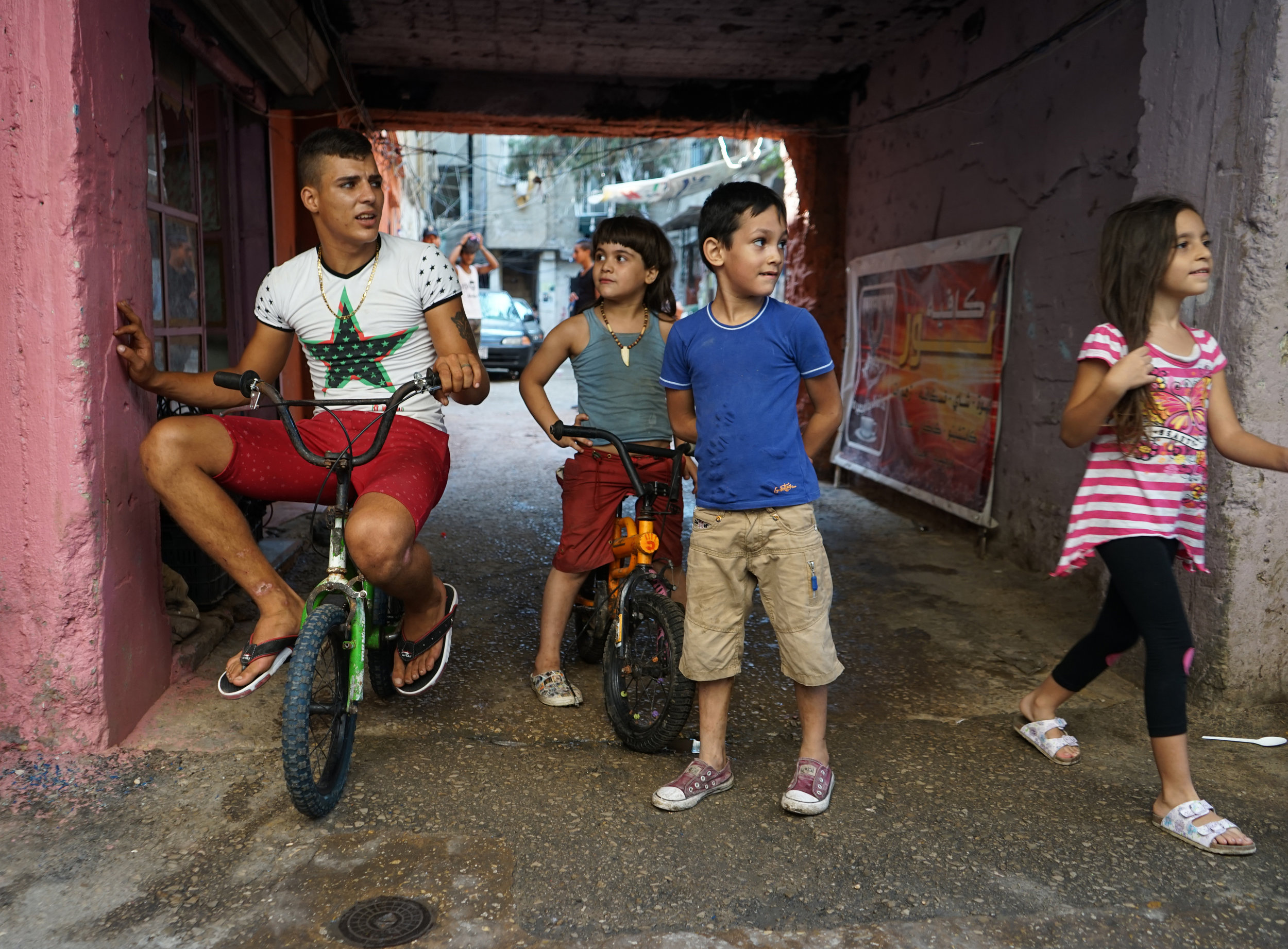  Young kids and adolescents play in Sabra and Shatila on August 18, 2016. 