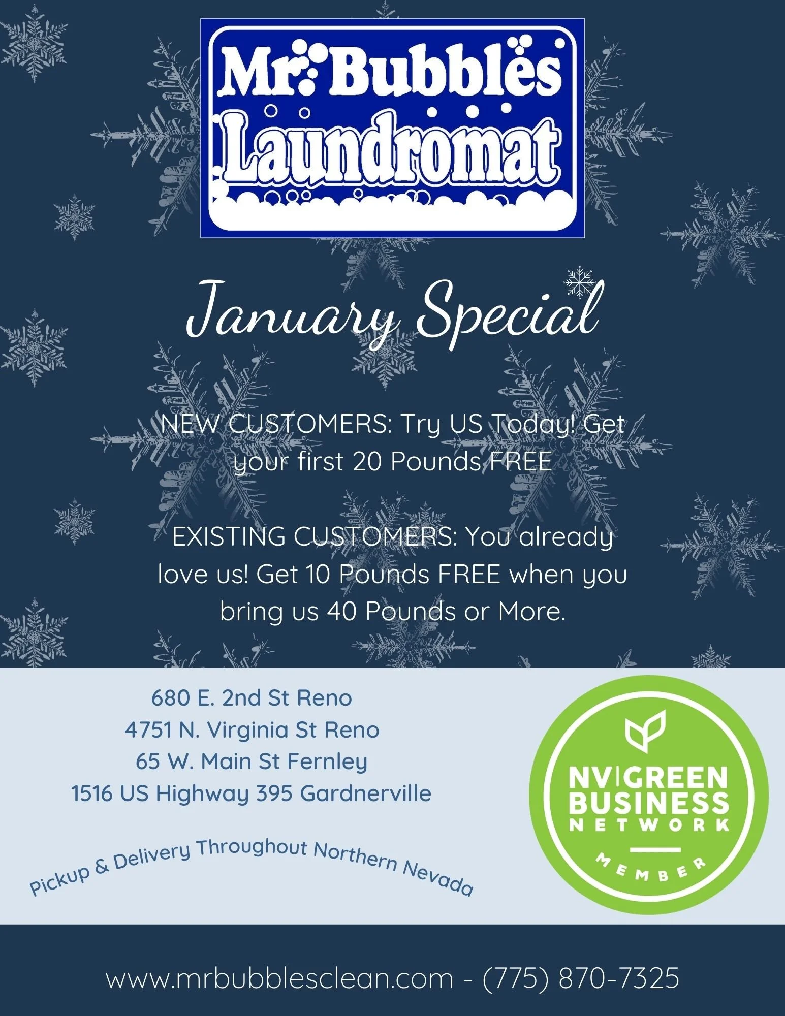 Pickup and Delivery Laundry Services in Northern Nevada — Mr. Bubbles