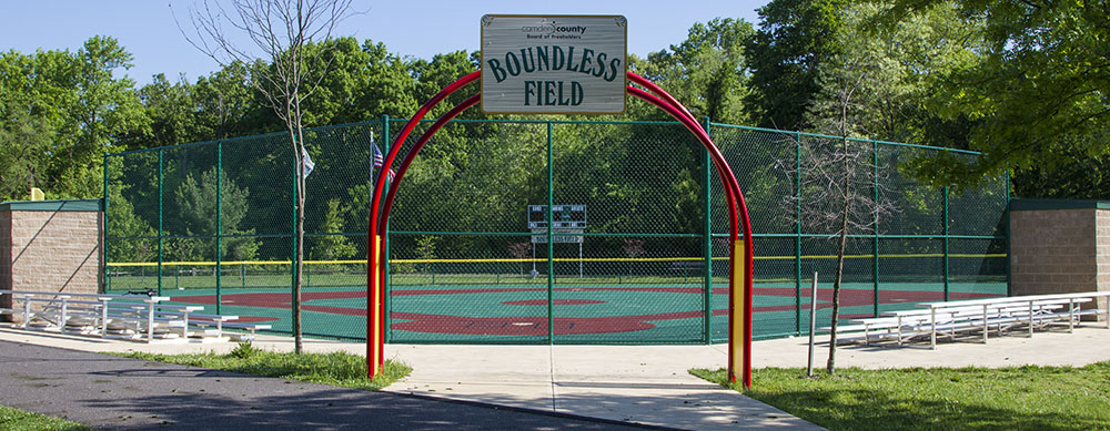 Boundless Field is a handicap accessible baseball field with a cushioned, synthetic surface that accommodates wheelchairs and other assistive devices. It's also the official home of the Camden County NJ Miracle League ( ccnjml.org ).