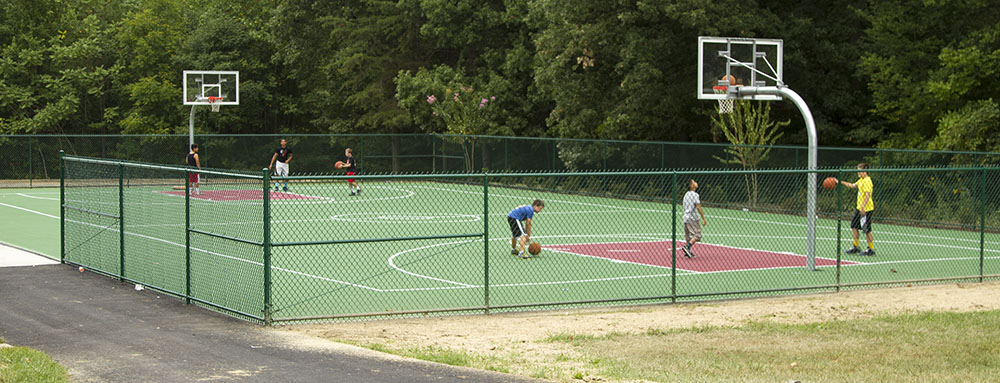 A fully accessible basketball court.