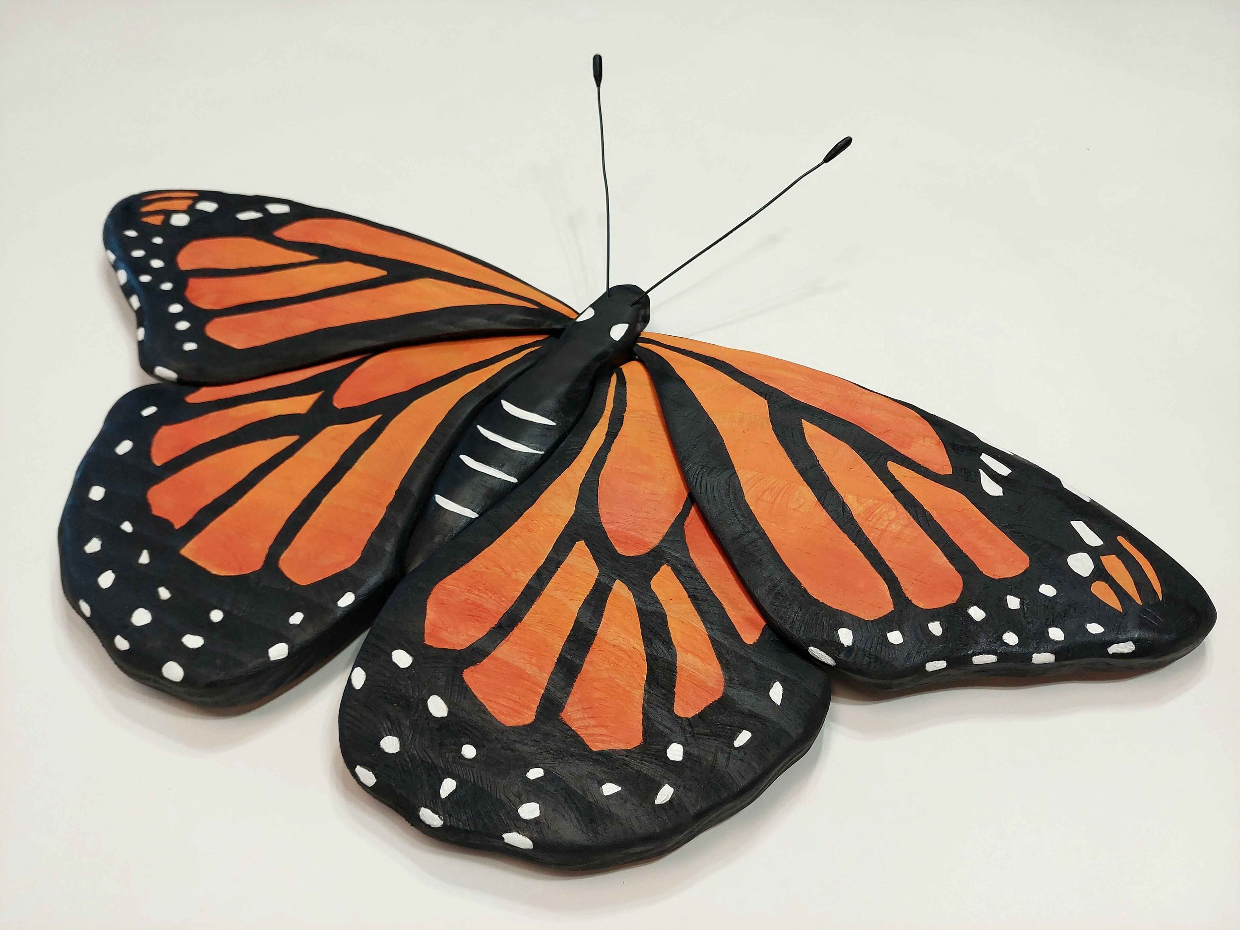 Monarch Butterfly Unpainted Wood Shape, Wood Butterfly Wing Wall