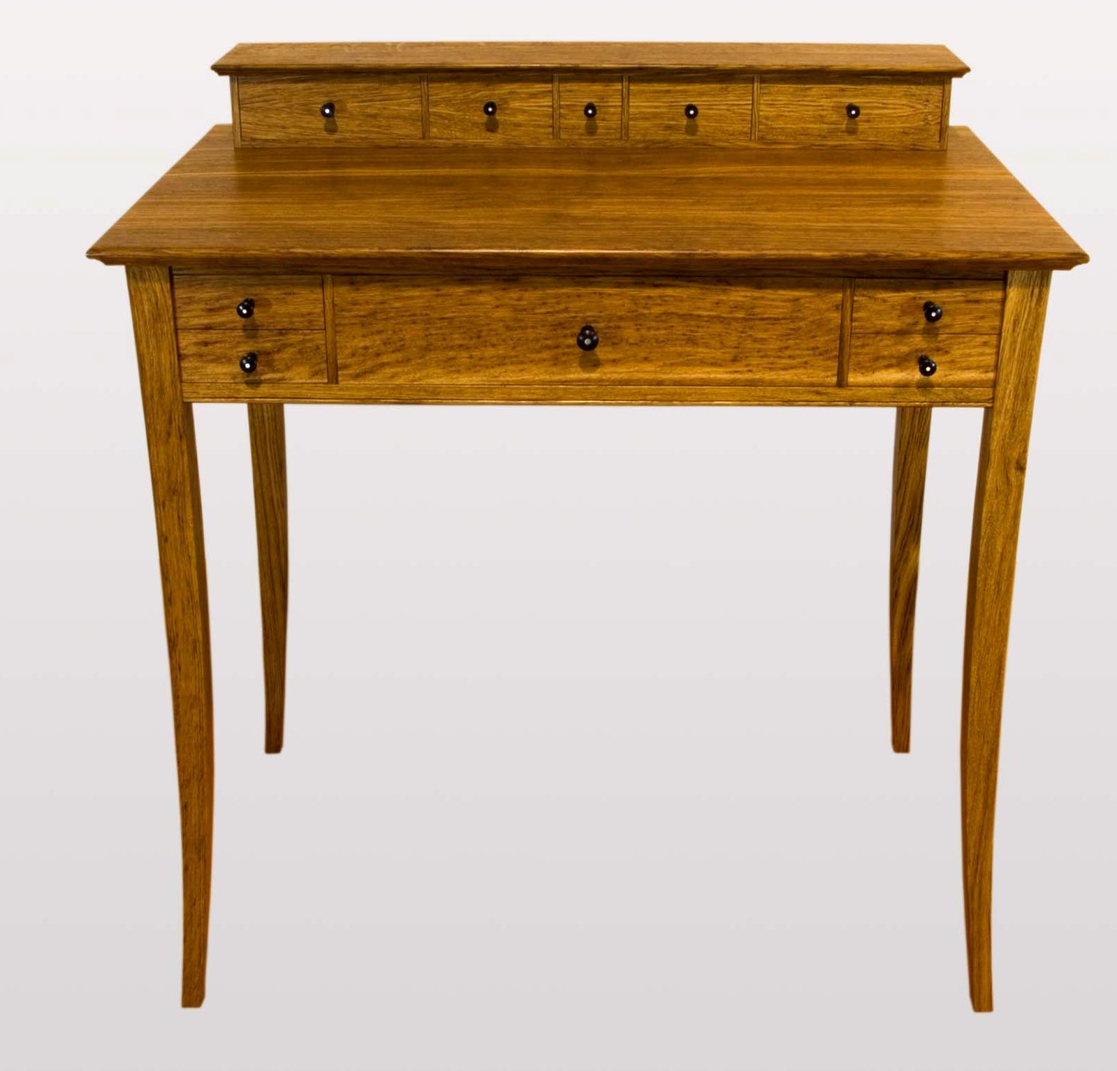  "Ladies writing desk"&nbsp;  Brown oak,rippled maple and African blackwood. 