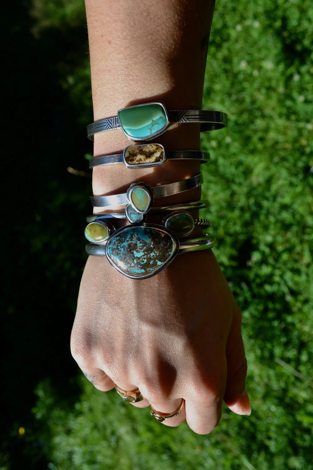 Manassa Mine Turquoise Weaver Cuff — The Cave Lady