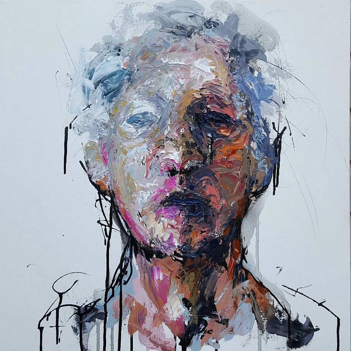 "Scan" acrylic on canvas, 24" x 24" 2016, SOLD