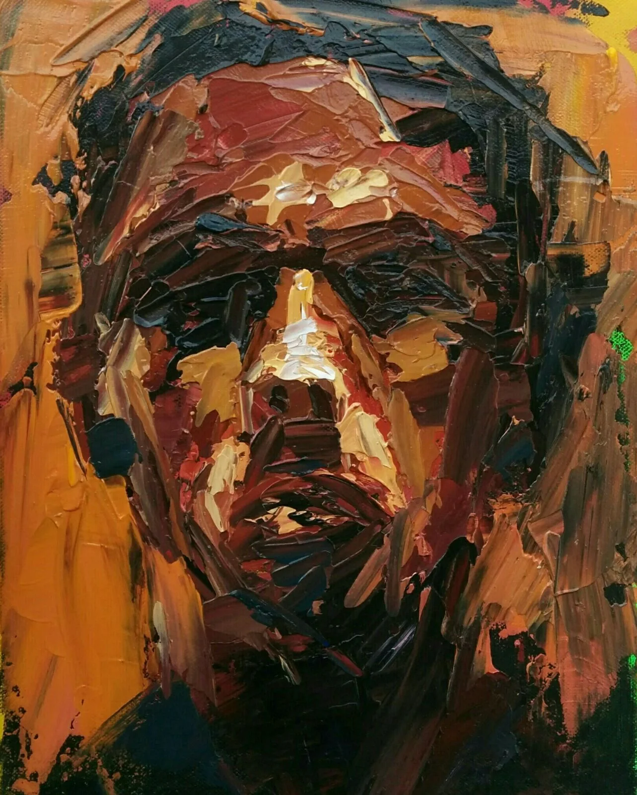 "1003 Faces" acrylic on canvas, 11" x 14" 2016,