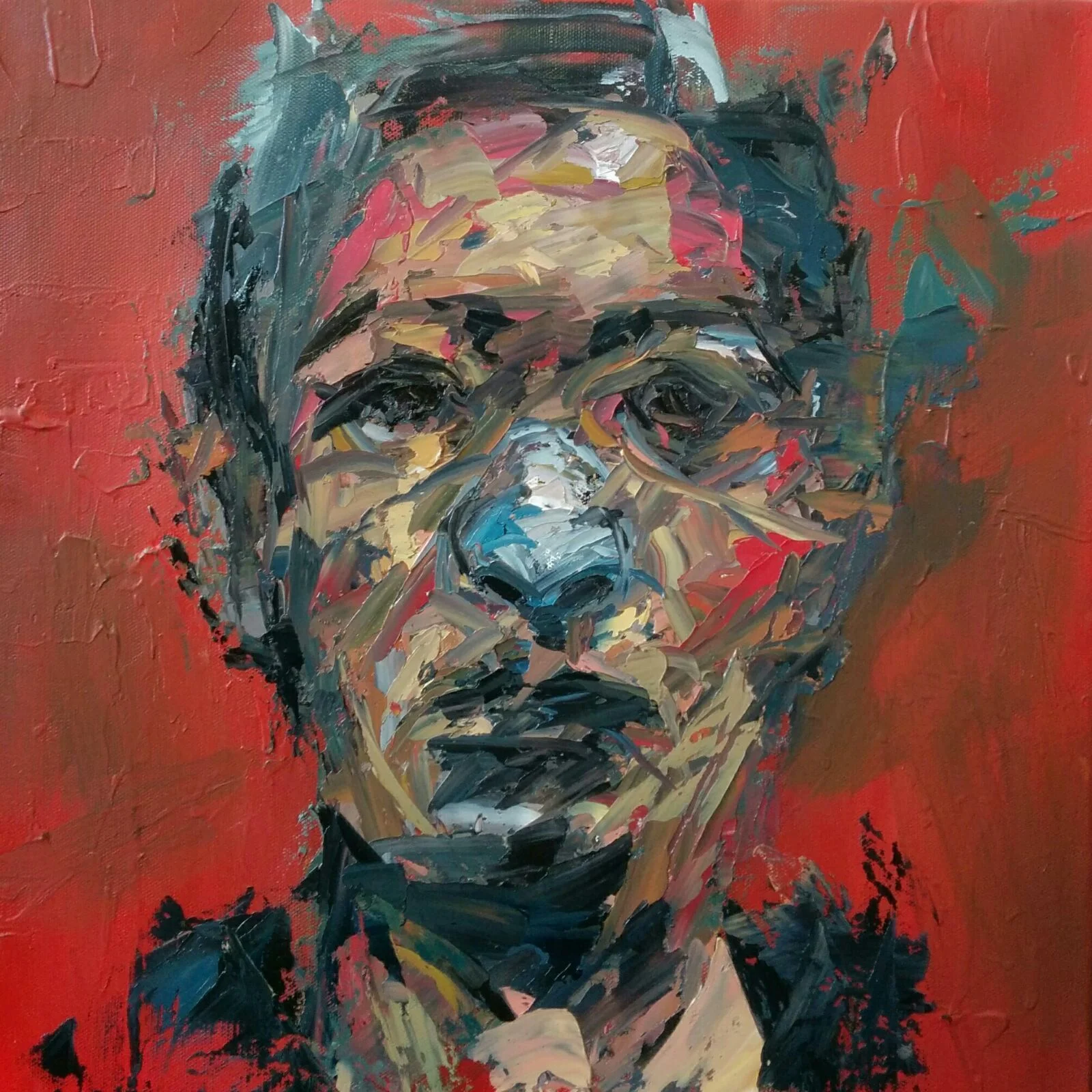 "1010 Faces" acrylic on canvas, 16" x 16" 2016, SOLD