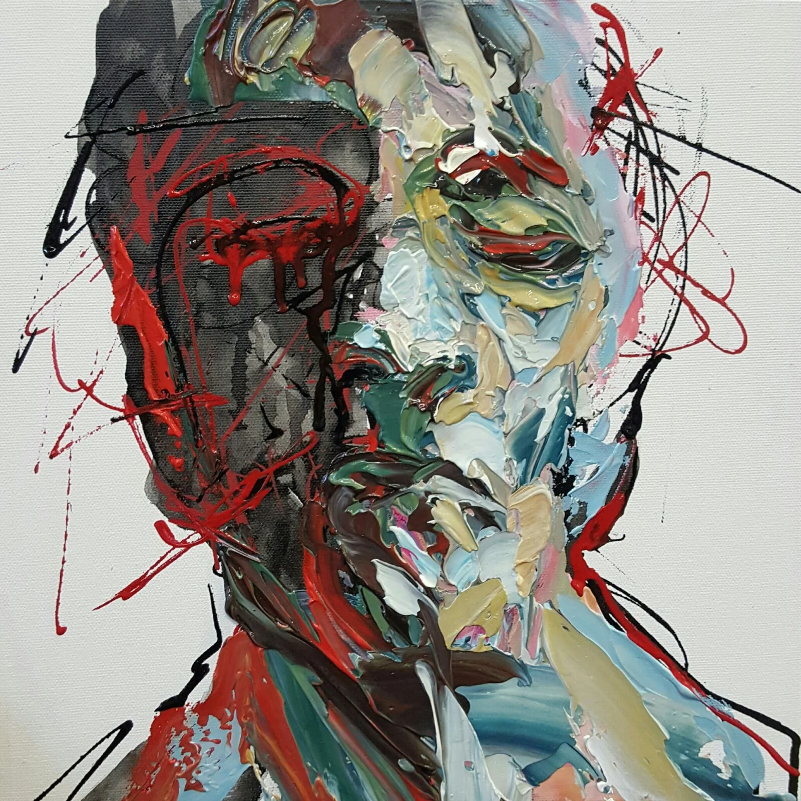 "Fue" acrylic on canvas, 12" x 12" 2016, SOLD