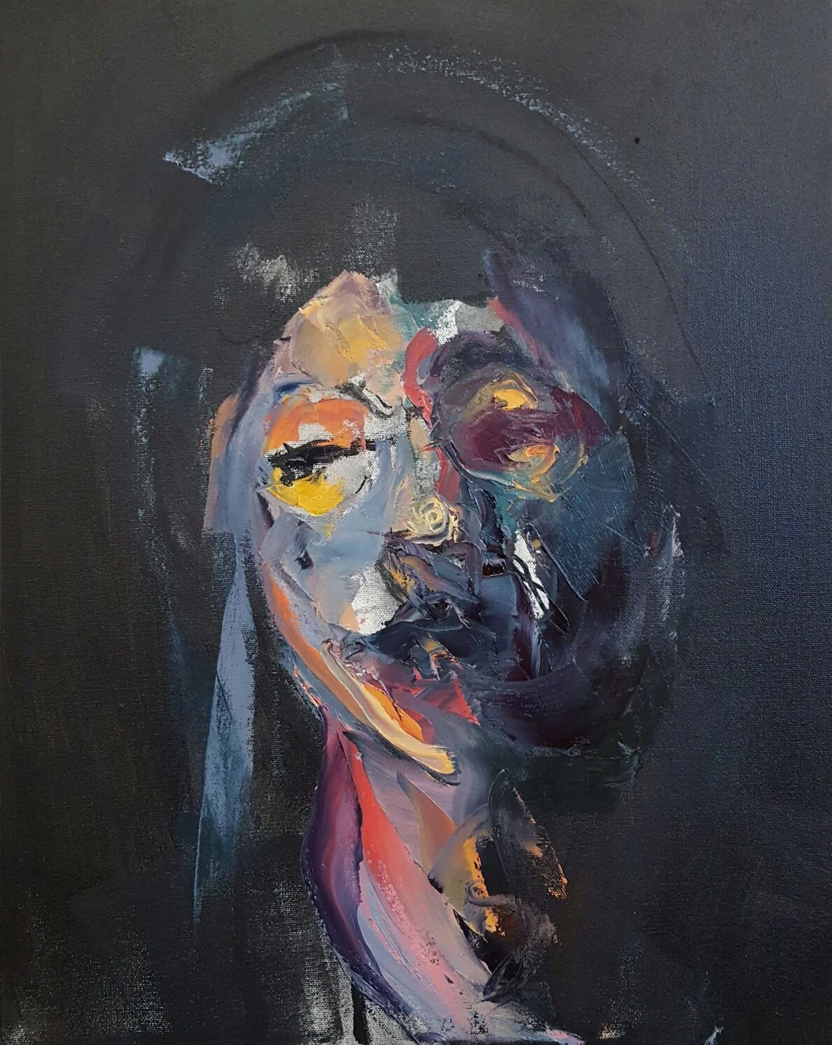 "The Dream" mixed media on canvas, 16" x 20", SOLD