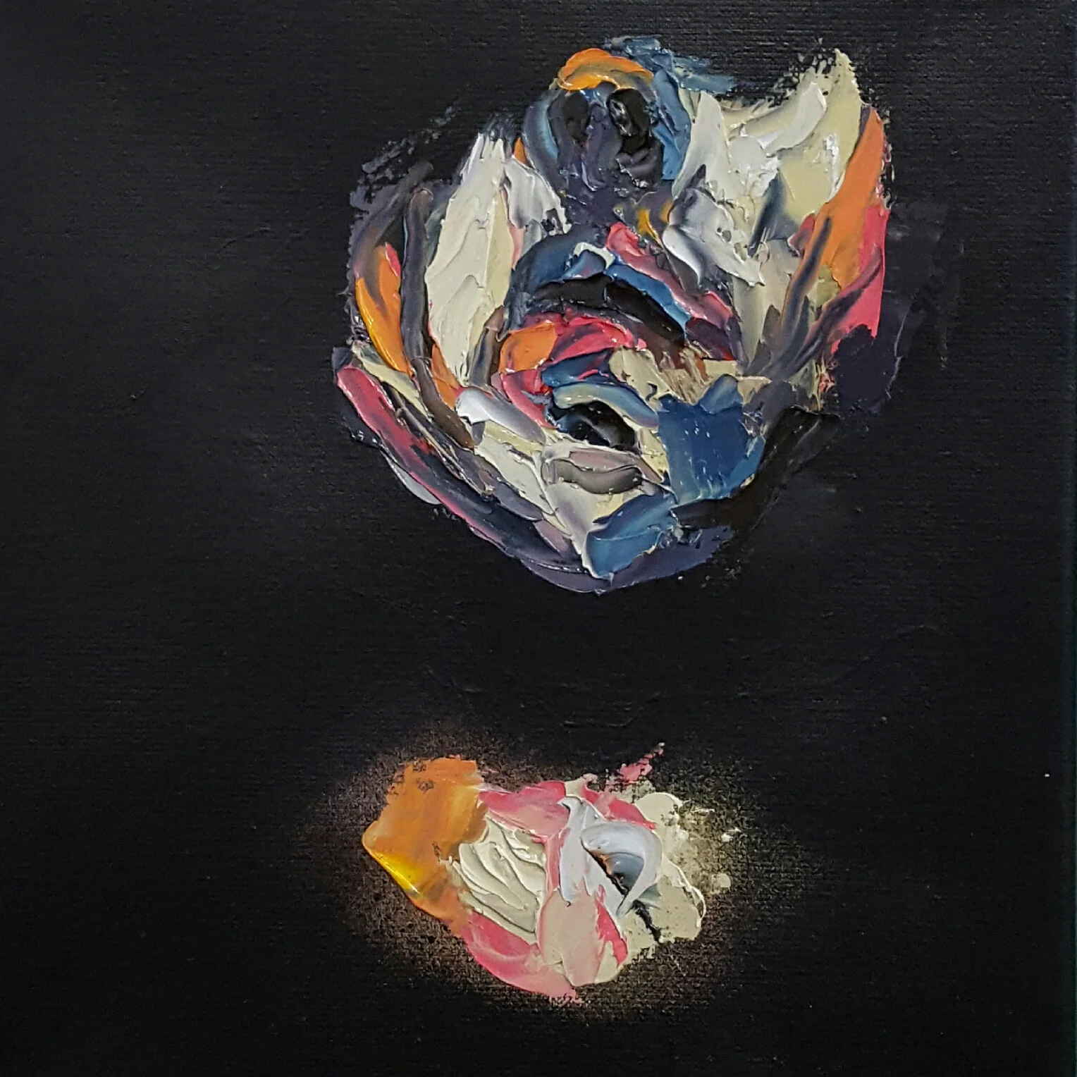 "She doesn't know" Mixed media on canvas, 12"x12" SOLD