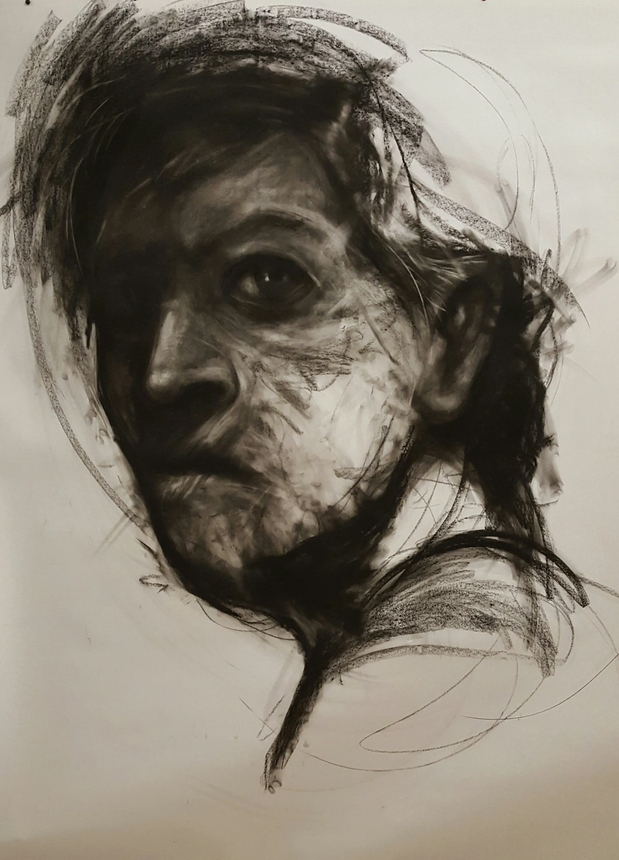 charcoal on paper, 50" x 60"