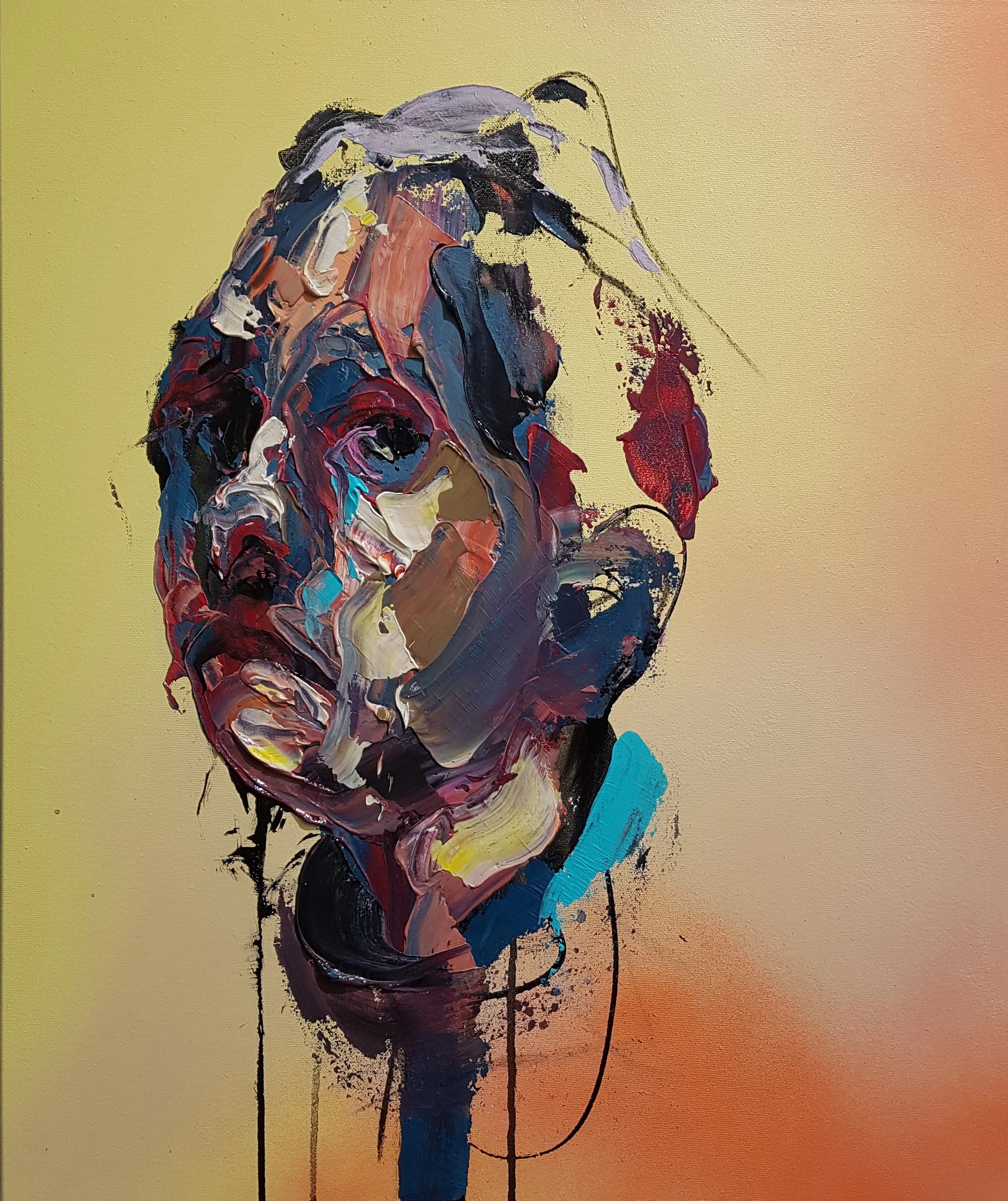 "Andino" Mixed media on canvas, 24"x24" SOLD