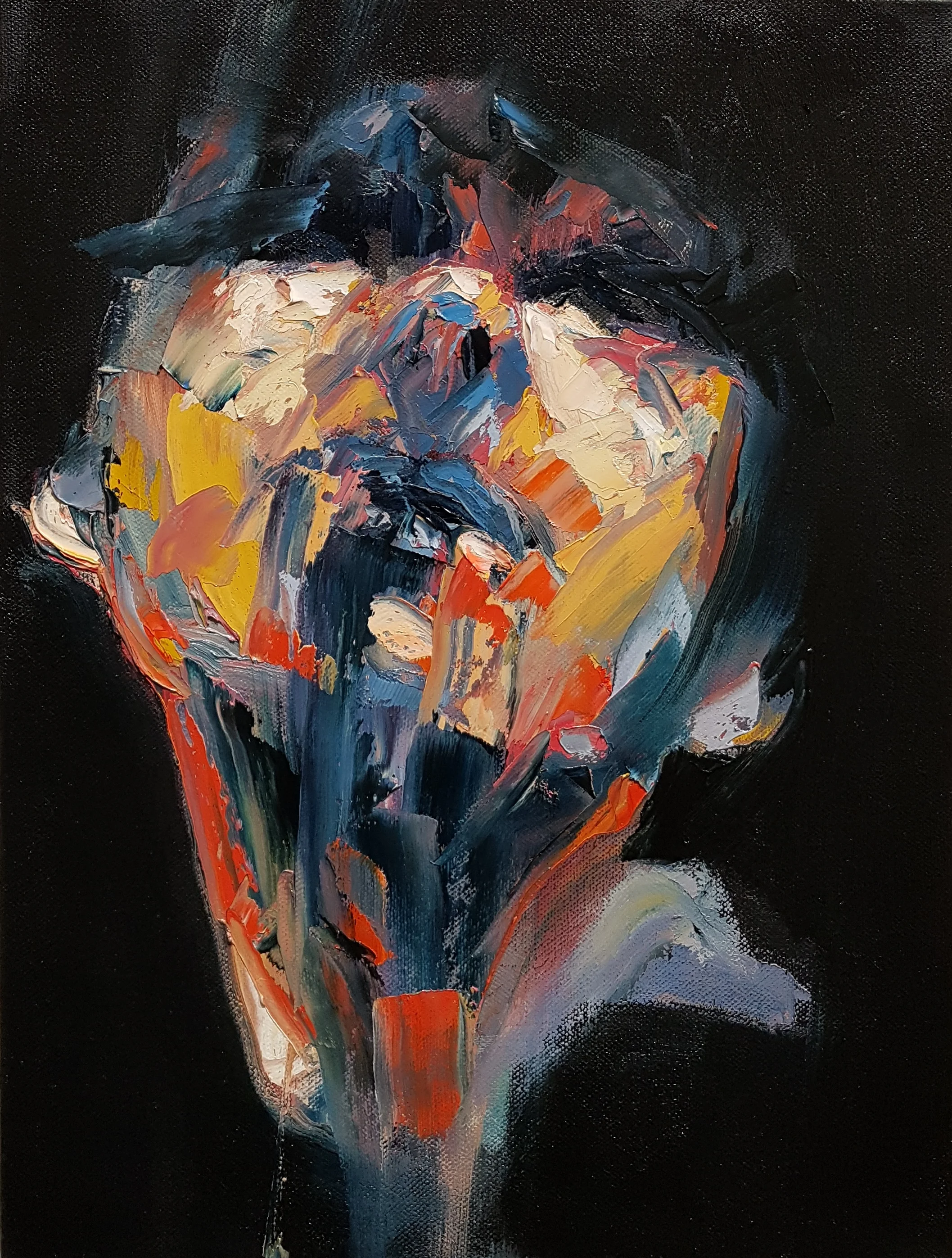 "Struggle #3, 12" x 16" oil on canvasSOLD