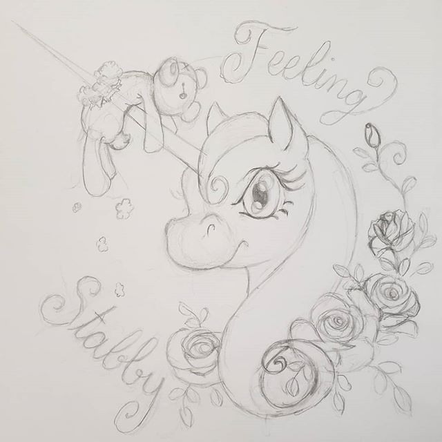 #junicorn work in progress. I think the bear needs to be a bit bigger. .
#unicorn #sketch #drawing #workinprogress #teddybear #feelingstabby