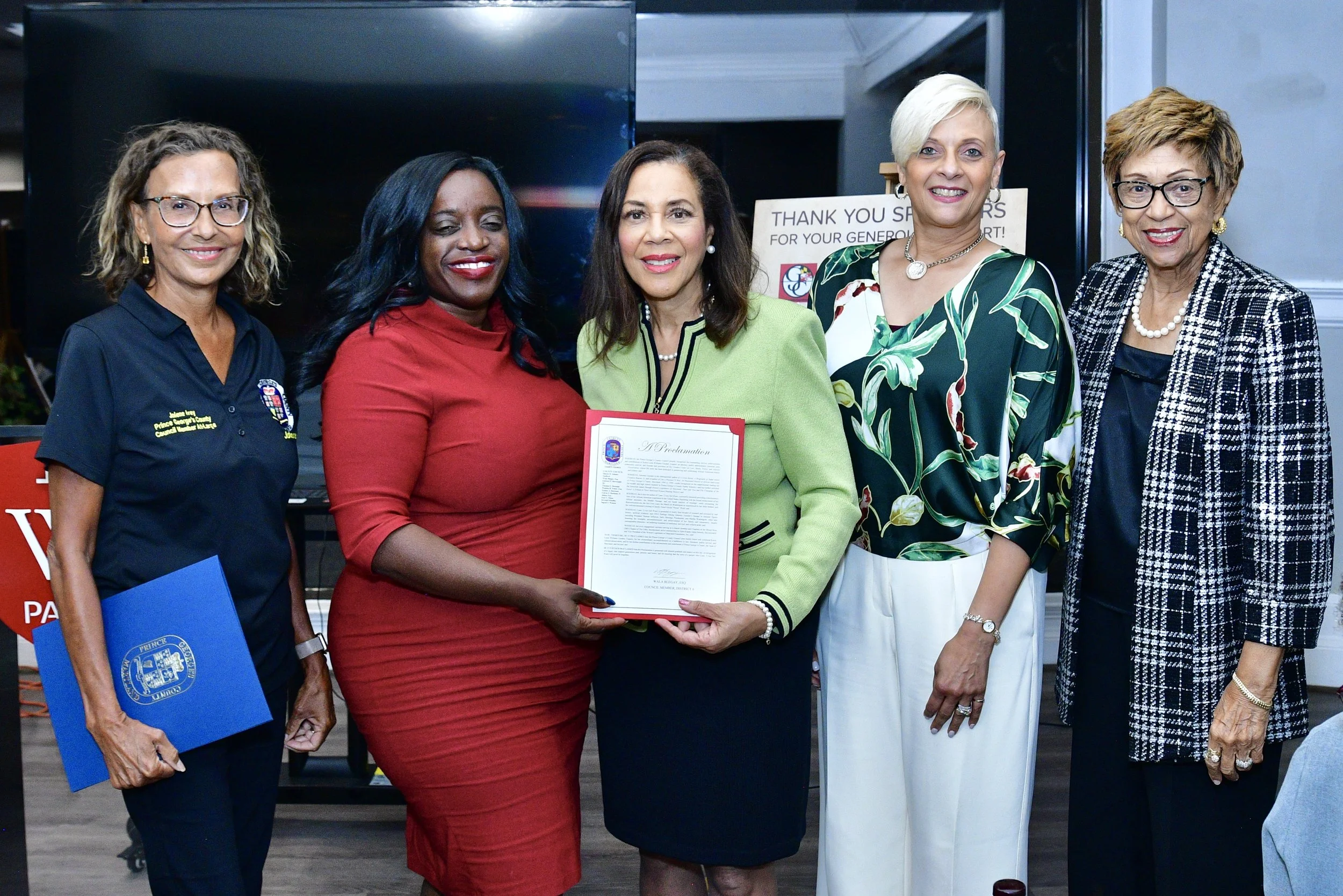 Councilmember Jolene Ivey, Councilmember Wala Blegay, Author, Councilmember Ingrid Watson and Senator Gloria Gary Lawlah