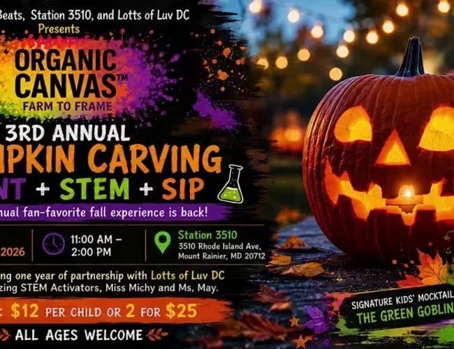 Organic Canvas™ 3rd Annual Pumpkin Carving Paint + STEM + Sip