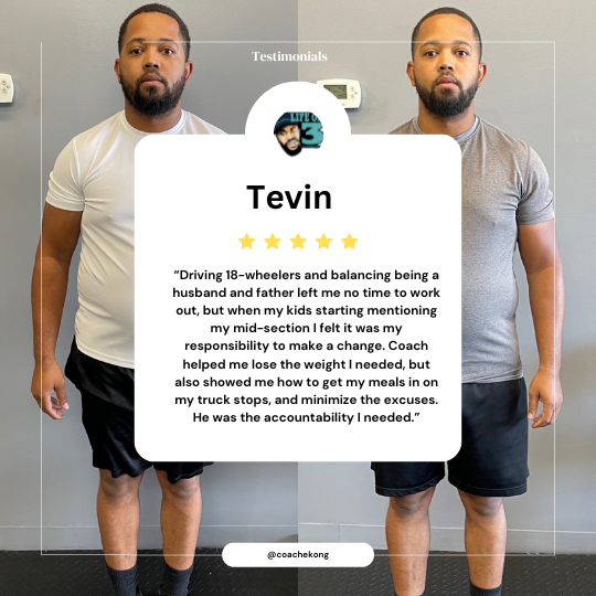 Before and after weight loss transformation photos male client LifeChangInc LLC