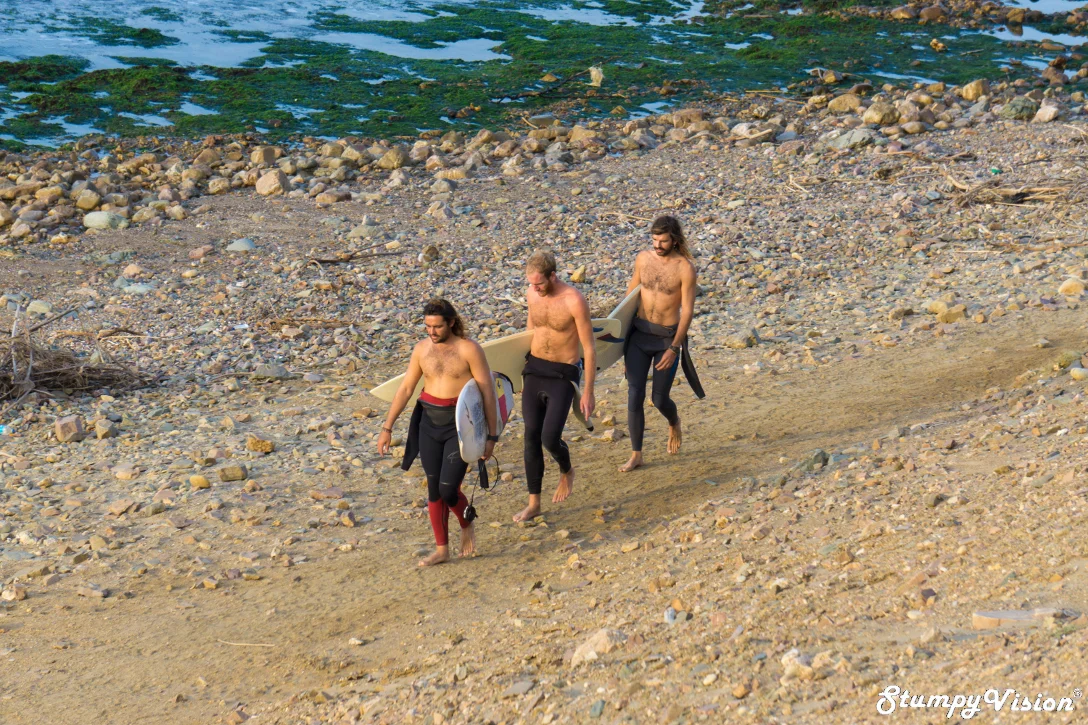 Josh, Vinny and Morgs mid walk.