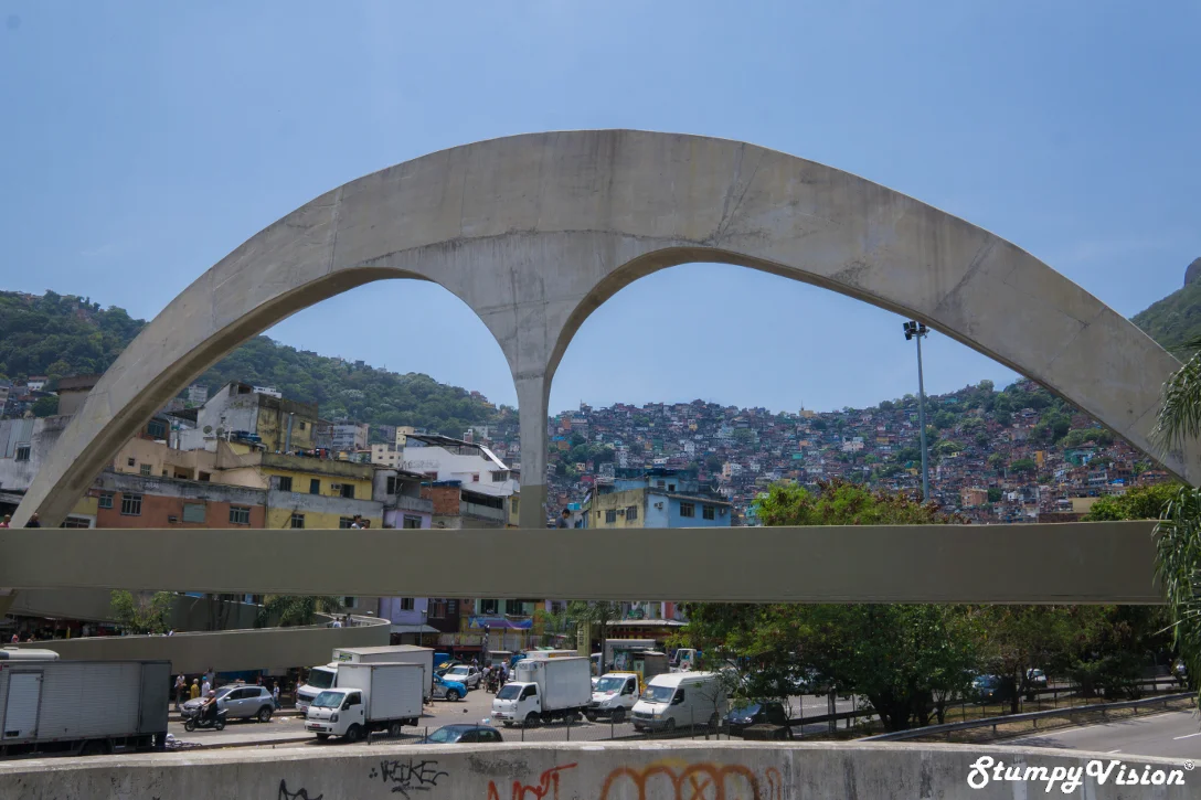 The iconic overpass and entry into Rocinha.