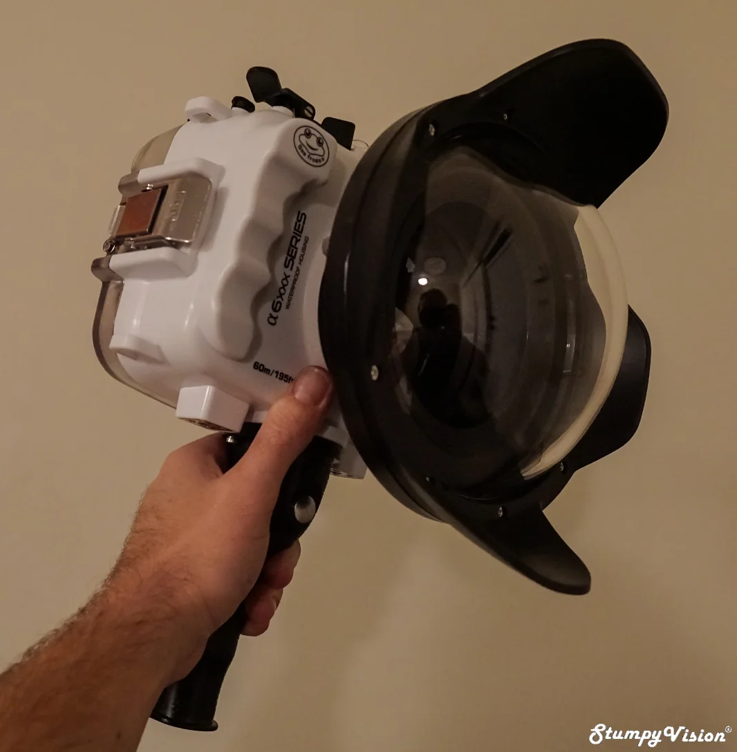 Salted Line A6xxx housing with two stage trigger and 6 inch dome port.