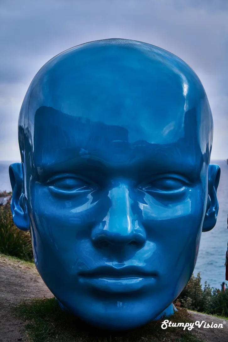 STUDIODEX@UNSW, Look Inside My Mind . I love the bold blue colour and glossy sheen on this massive sculpt.