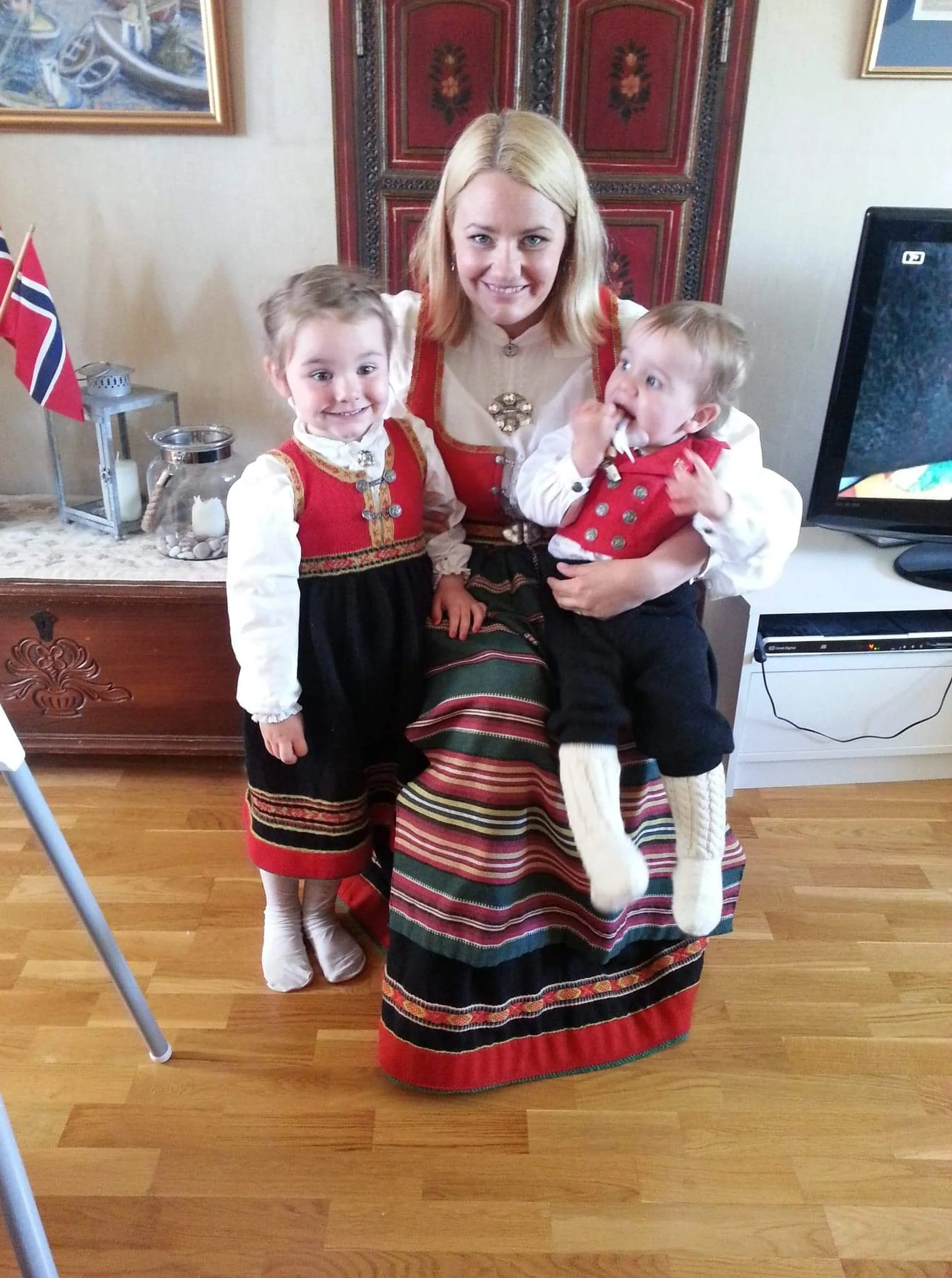 All glammed up in the traditional Bunad attire.
