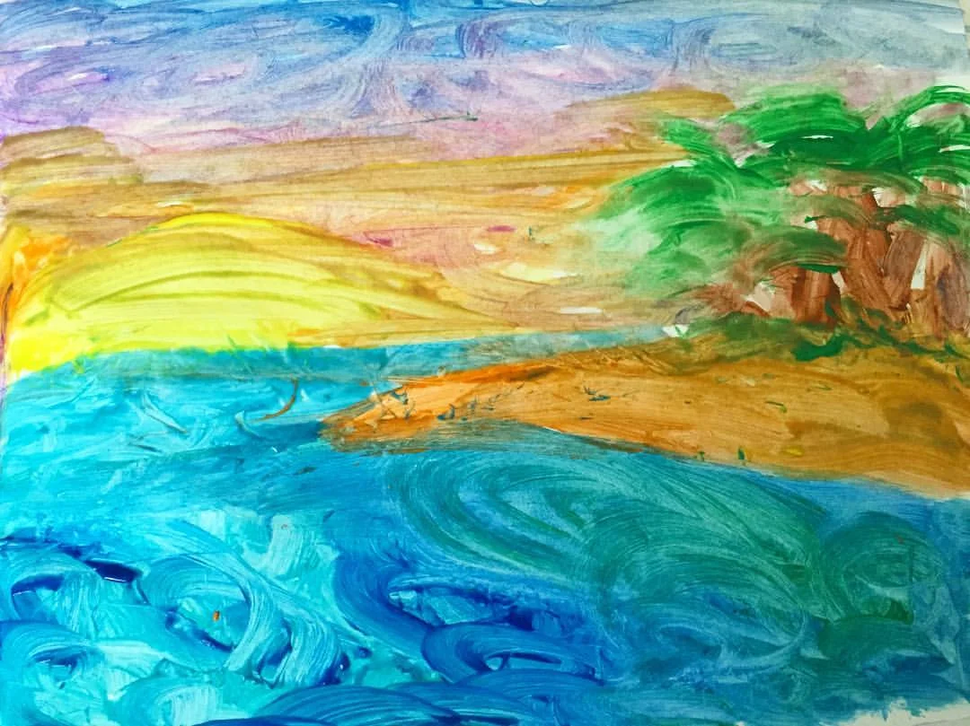 I engaged in a little art therapy alongside Oliver. Toddler brushes and washable paint! There's no wrong way to make art.