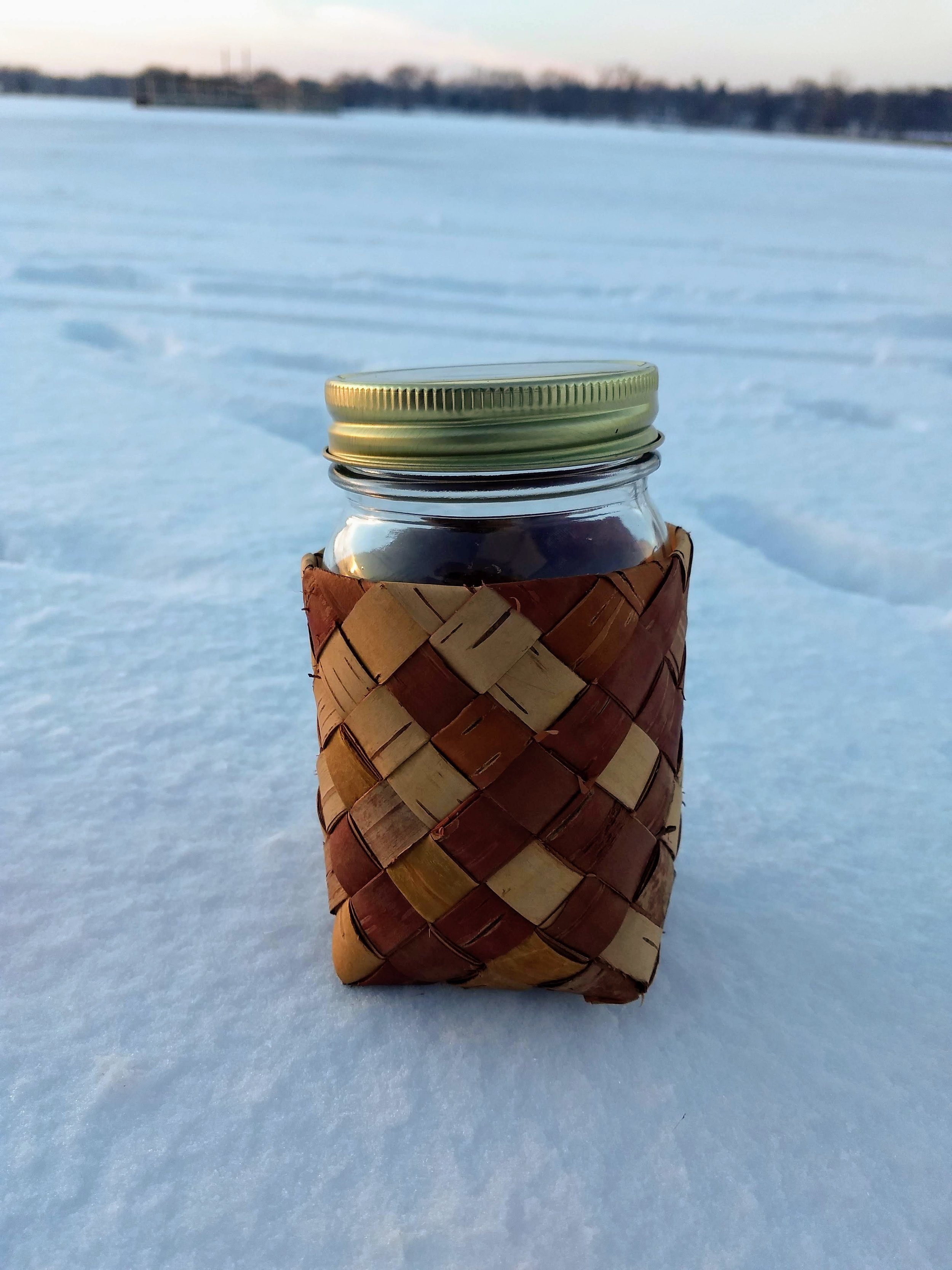 Birch Bark Mason Jar 