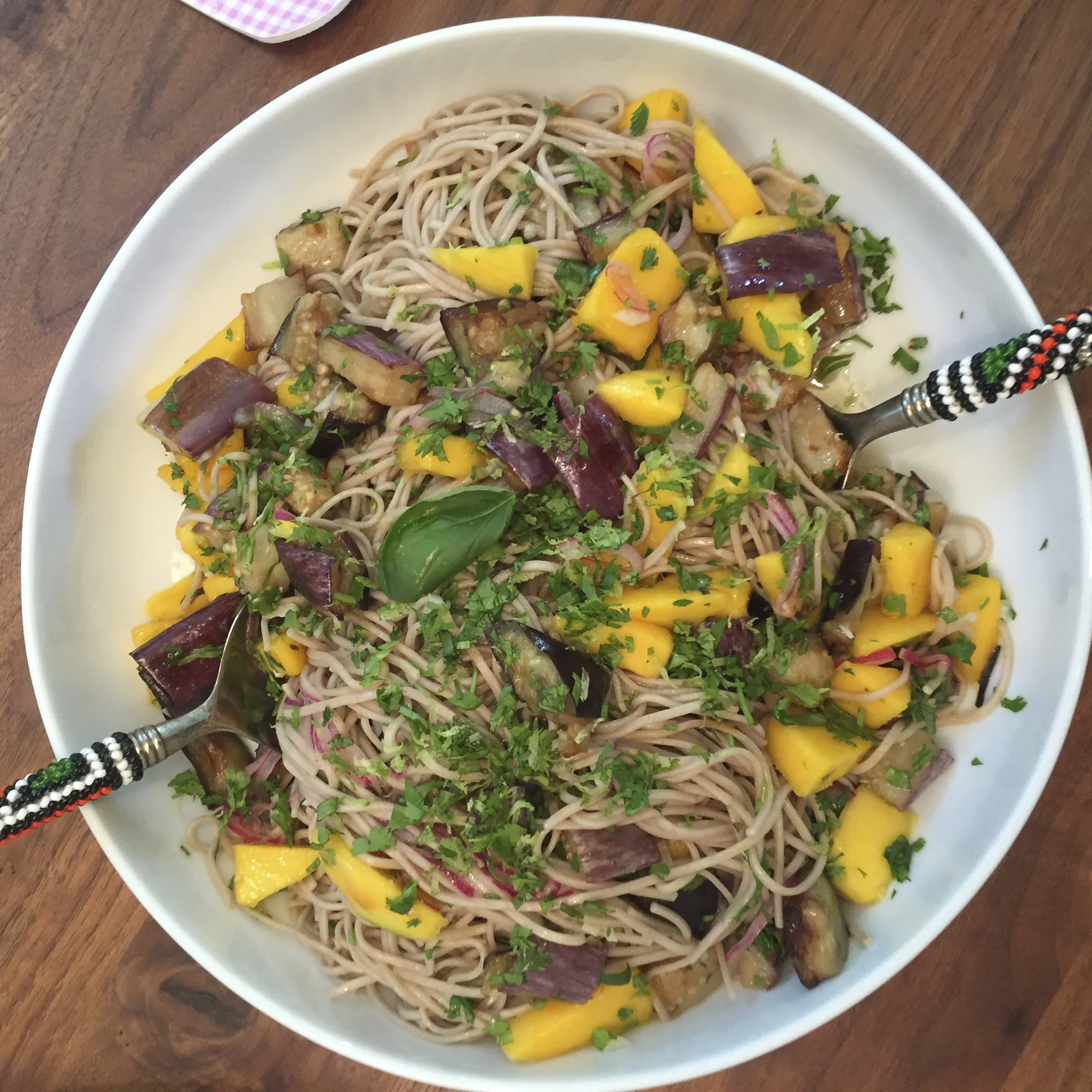 Soba Noodles with Eggplant & Mango