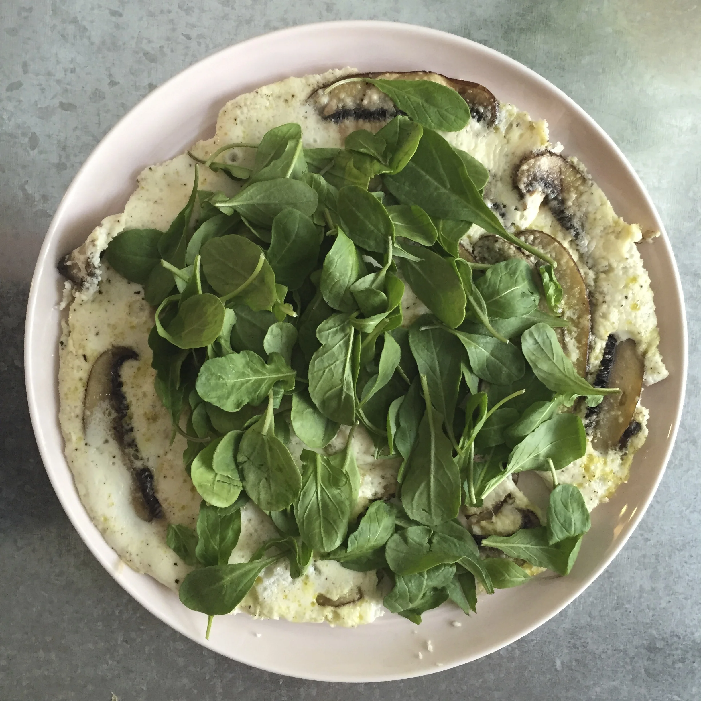 Egg White and Mushroom Frittata with Arugula and Parmesan